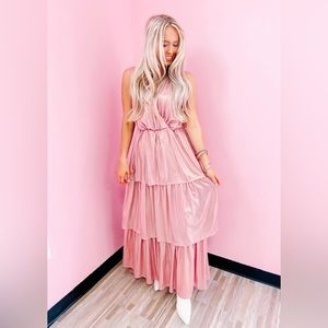 Rose Gold Shimmery Maxi Dress